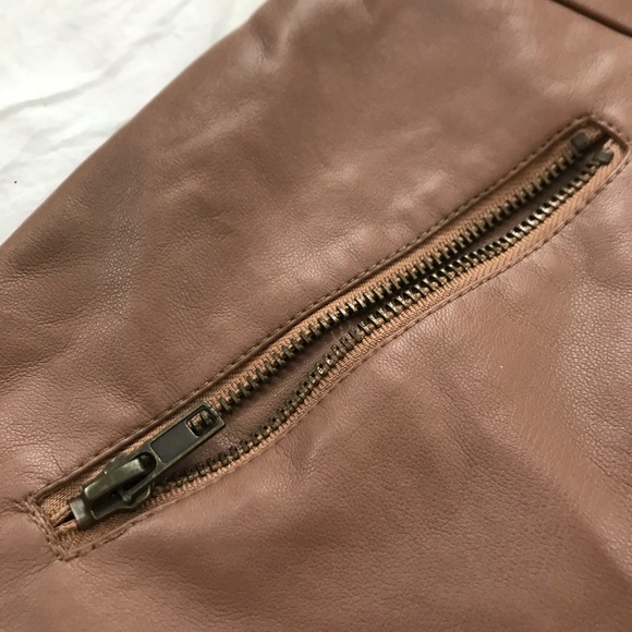 Faux Leather Nude Mini Skirt - Picture 5 of 6